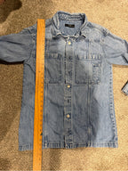 ABLE Light Wash Denim Utility Shirt Jacket M Oversized Shacket