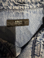 ABLE Light Wash Denim Utility Shirt Jacket M Oversized Shacket