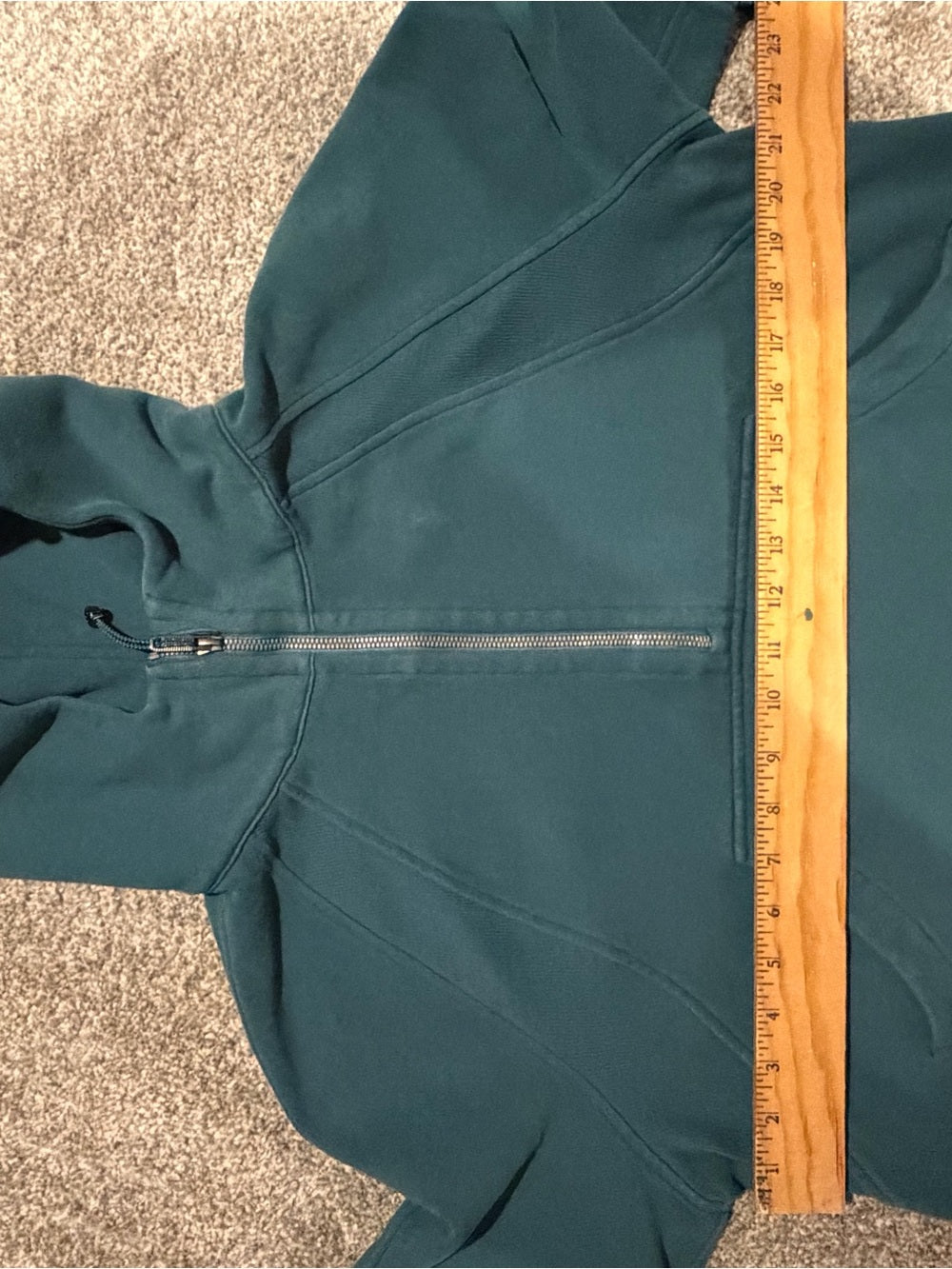 Lululemon Teal Half Zip Scuba Hoodie M/L Kangaroo Pocket Athletic Pullover