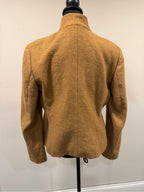 SAHZA Camel Wool Blend Bouclé Blazer Jacket Single Button Tailored Vintage
