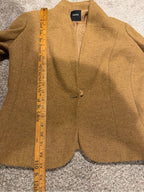 SAHZA Camel Wool Blend Bouclé Blazer Jacket Single Button Tailored Vintage
