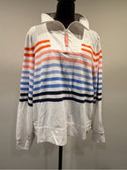 T by Talbots Multicolor Striped Quarter Zip Pullover Sweatshirt GT-0212