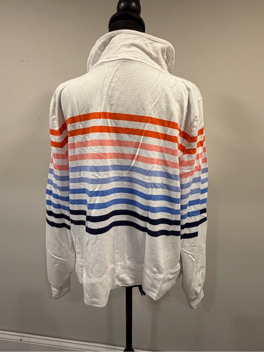 T by Talbots Multicolor Striped Quarter Zip Pullover Sweatshirt GT-0212