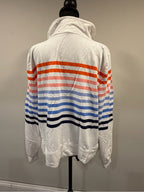 T by Talbots Multicolor Striped Quarter Zip Pullover Sweatshirt GT-0212