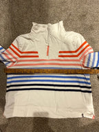T by Talbots Multicolor Striped Quarter Zip Pullover Sweatshirt GT-0212