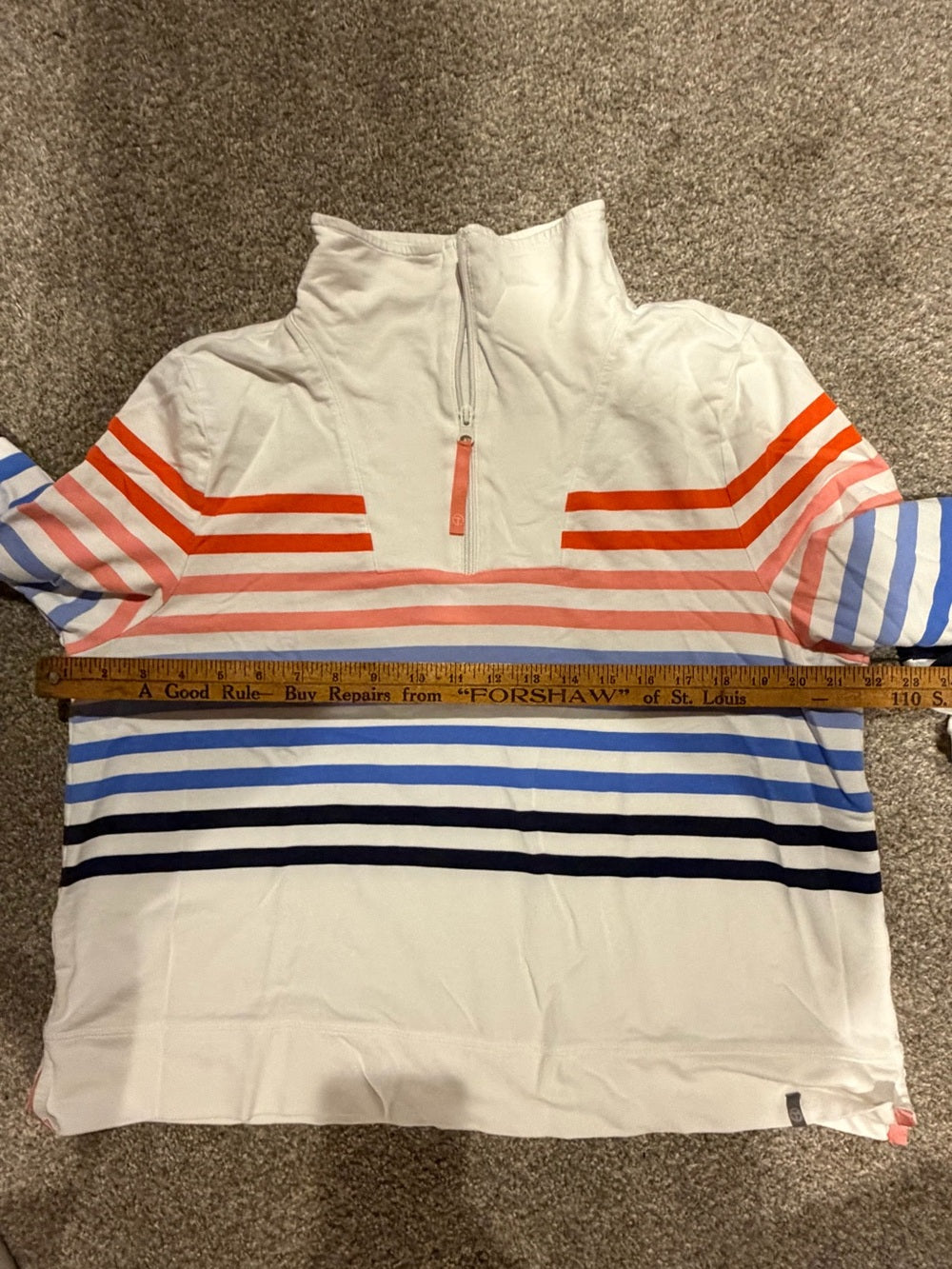 T by Talbots Multicolor Striped Quarter Zip Pullover Sweatshirt GT-0212