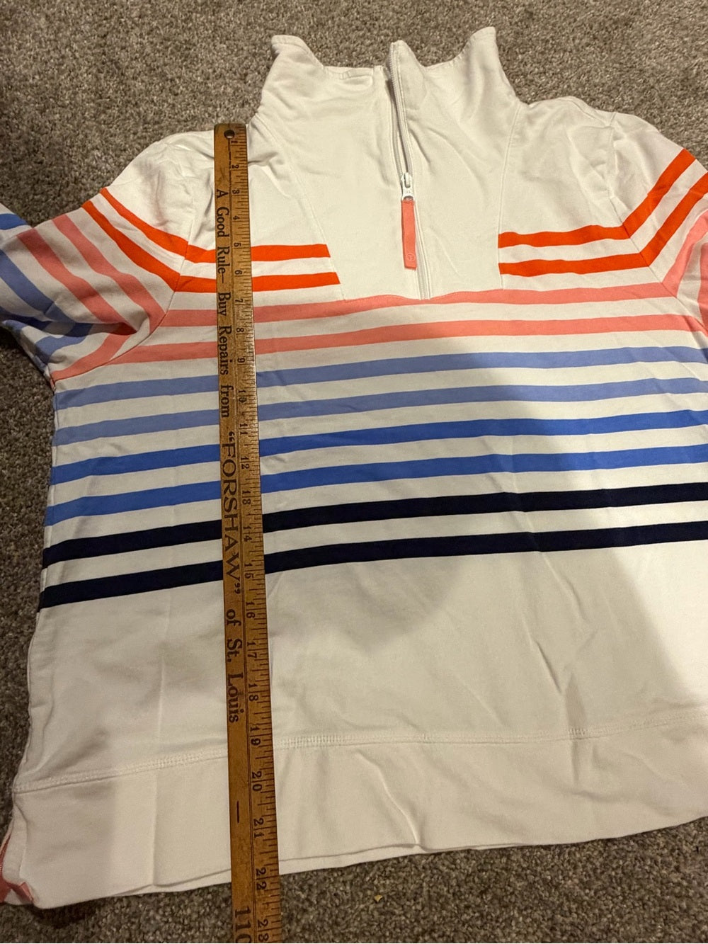 T by Talbots Multicolor Striped Quarter Zip Pullover Sweatshirt GT-0212