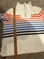 T by Talbots Multicolor Striped Quarter Zip Pullover Sweatshirt GT-0212