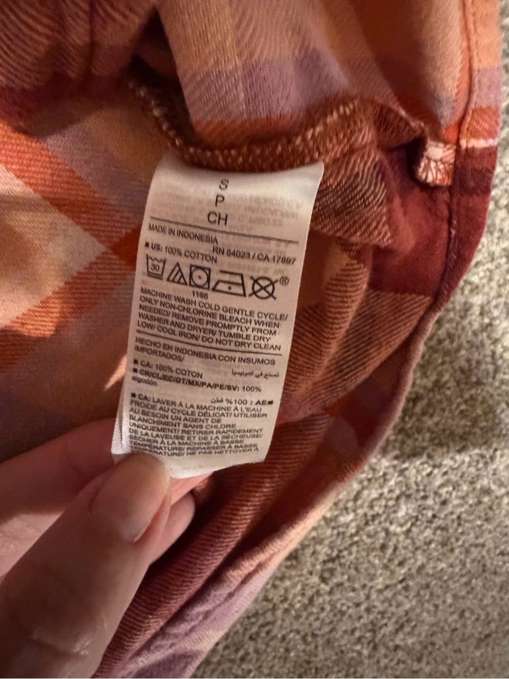 Pink Orange Purple Plaid Button Down Flannel Shirt Shacket GT-0213