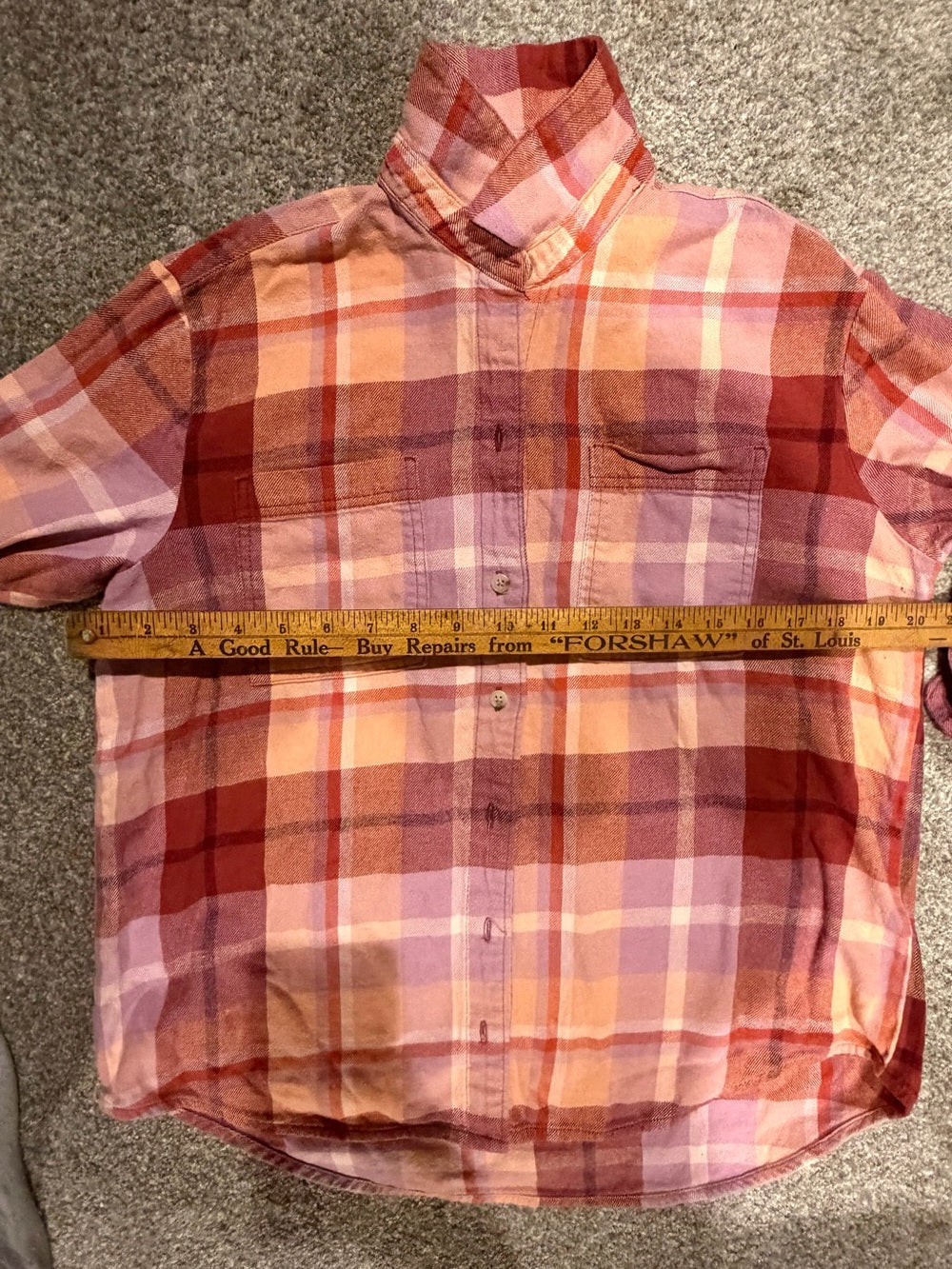 Pink Orange Purple Plaid Button Down Flannel Shirt Shacket GT-0213