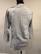Gymshark Fitness Gray 3/4 Sleeve Henley Workout Shirt M GT-0215