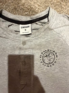Gymshark Fitness Gray 3/4 Sleeve Henley Workout Shirt M GT-0215