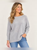 Garnet Hill 100% Cashmere Gray Blue Oversized Tunic Sweater M GT-0217