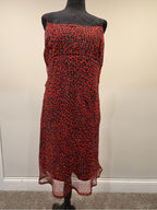 Breakin Loose Red Black Leopard Print Midi Slip Dress 15/16 GT-0218