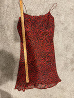 Breakin Loose Red Black Leopard Print Midi Slip Dress 15/16 GT-0218