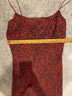 Breakin Loose Red Black Leopard Print Midi Slip Dress 15/16 GT-0218