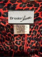 Breakin Loose Red Black Leopard Print Midi Slip Dress 15/16 GT-0218