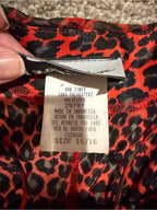 Breakin Loose Red Black Leopard Print Midi Slip Dress 15/16 GT-0218