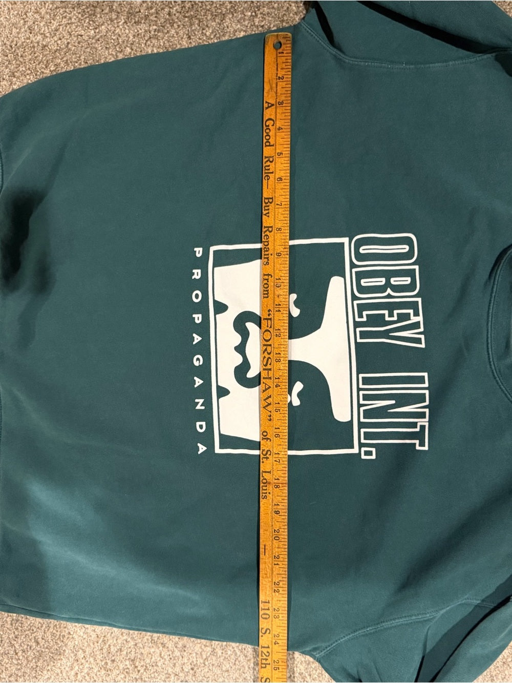 OBEY Propaganda Icon Face Graphic Teal Green Crewneck Sweatshirt GT-0219