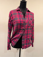 Rails L’Amour Broken Heart Red Plaid Flannel Shirt XS GT-0221