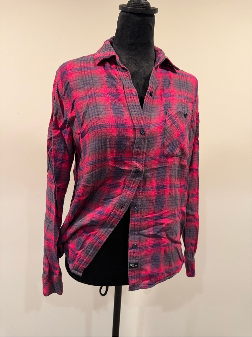 Rails L’Amour Broken Heart Red Plaid Flannel Shirt XS GT-0221