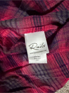 Rails L’Amour Broken Heart Red Plaid Flannel Shirt XS GT-0221