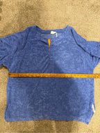 Out From Under Blue Terry Cloth Oversized Henley Pullover GT-0223