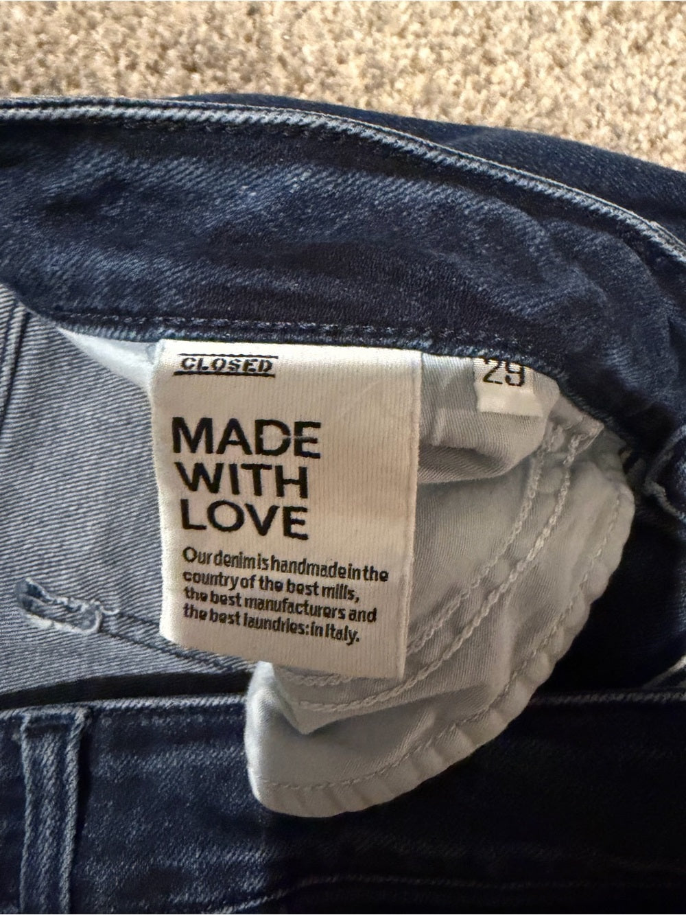 CLOSED Baker Long Skinny Jeans 25 Dark Wash Italian Denim GT-0256