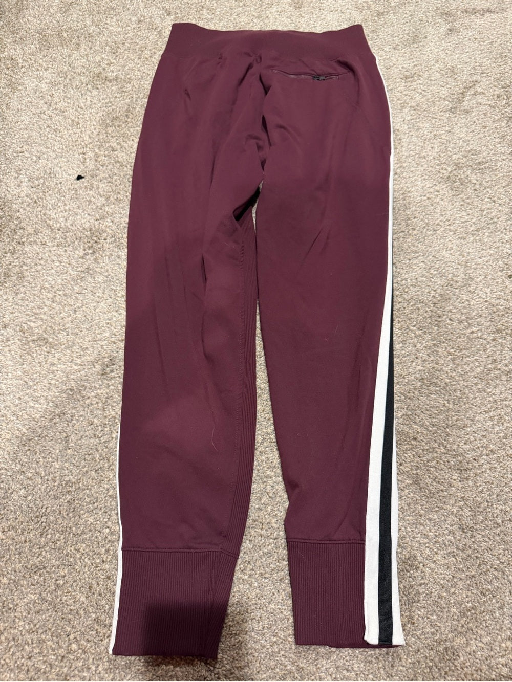Athleta Venice Side Stripe Joggers Burgundy Size S Track Pants GT-0257