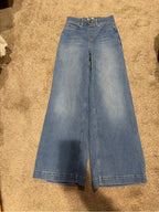 SPANX High Rise Wide Leg Jeans Light Wash Size S Petite GT-0258