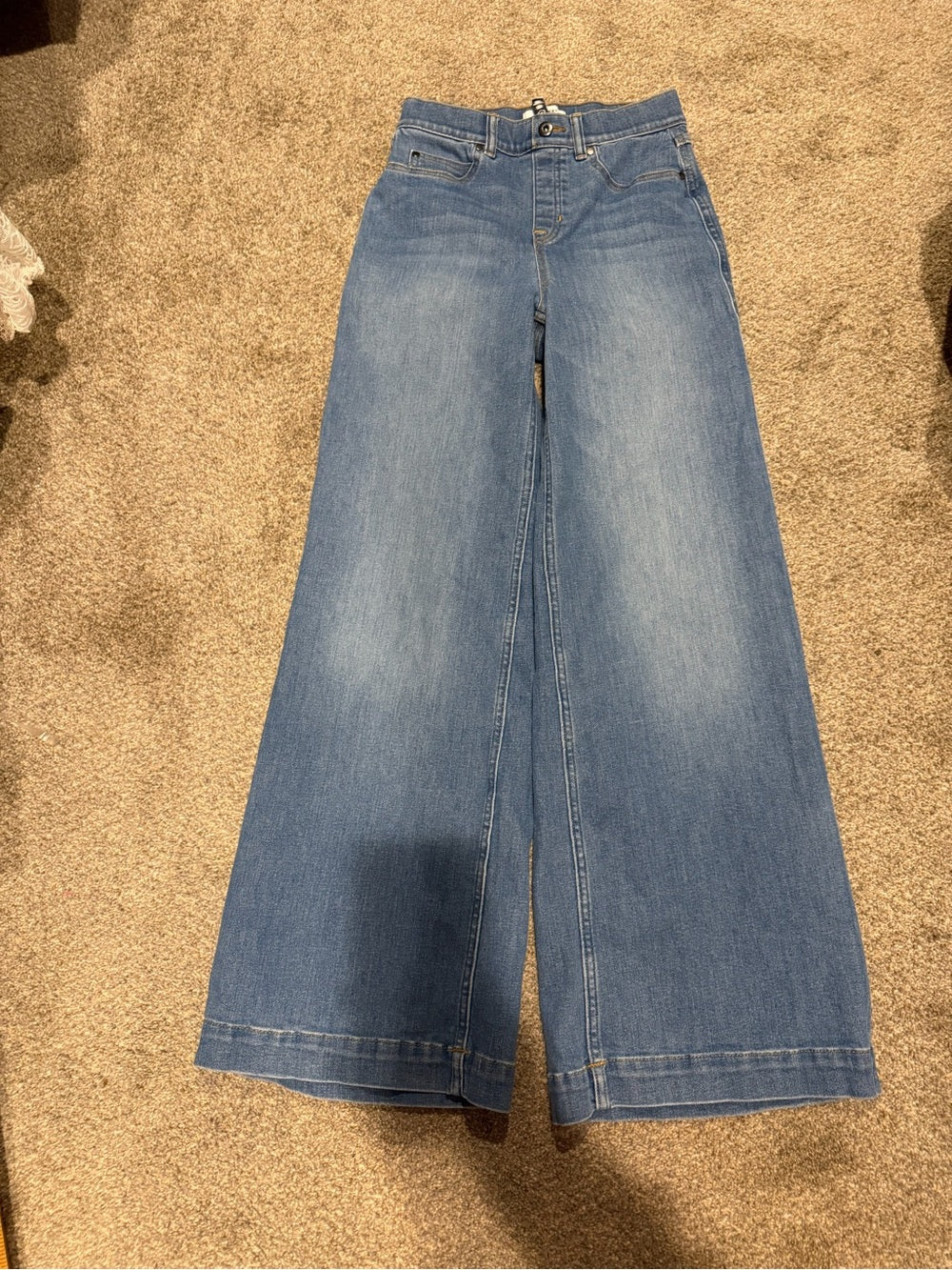 SPANX High Rise Wide Leg Jeans Light Wash Size S Petite GT-0258