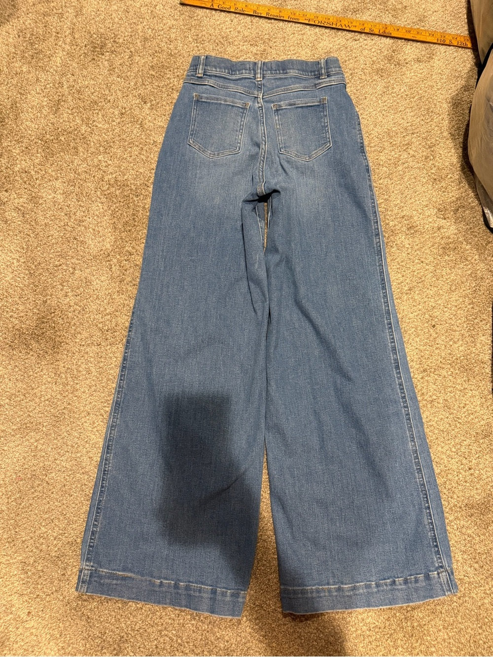 SPANX High Rise Wide Leg Jeans Light Wash Size S Petite GT-0258