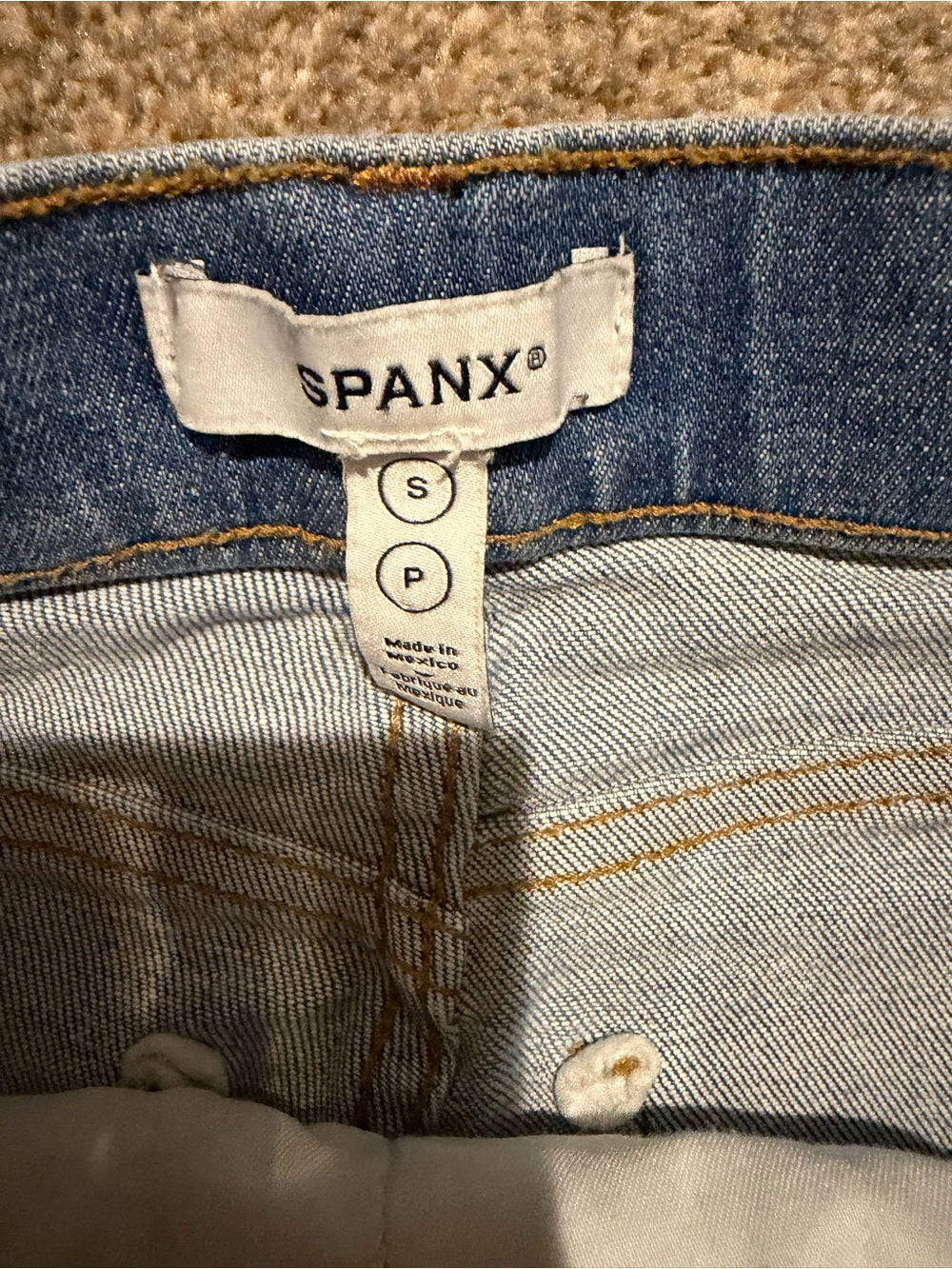 SPANX High Rise Wide Leg Jeans Light Wash Size S Petite GT-0258