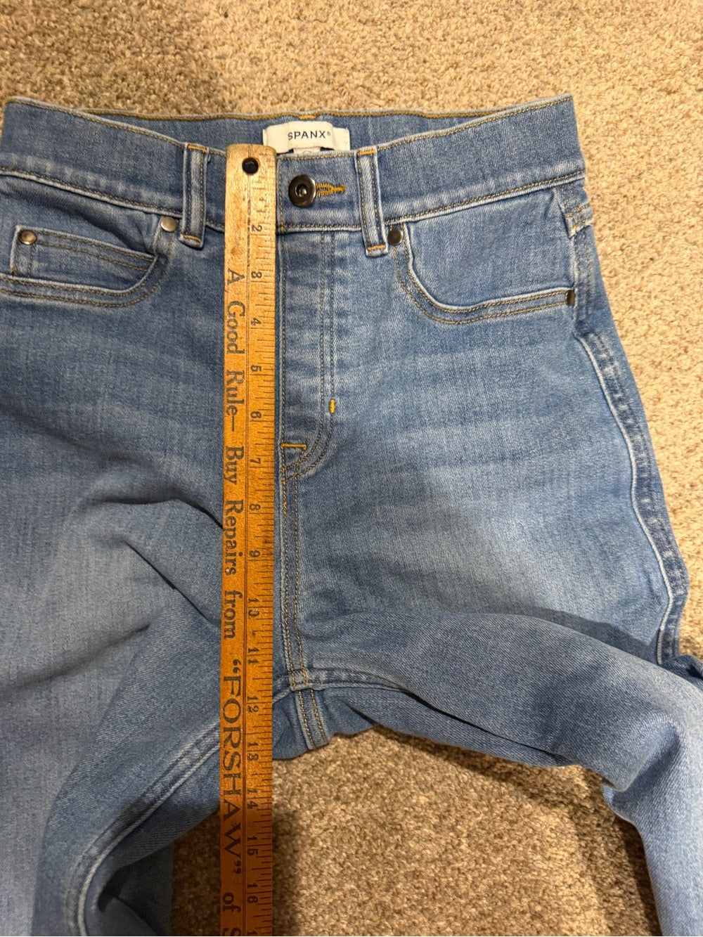 SPANX High Rise Wide Leg Jeans Light Wash Size S Petite GT-0258