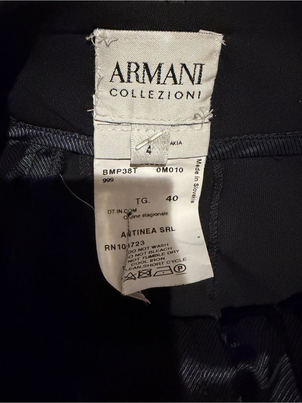 Armani Collezioni Black Tailored Dress Pants Size 4 Wide Leg GT-0259