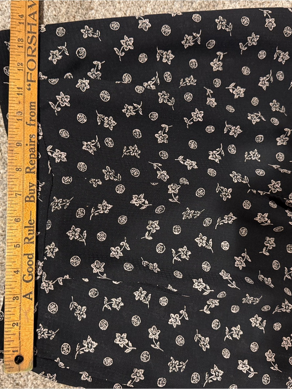 Pendleton Classic Black Floral Wide Leg Pants Size 6 Vintage GT-0291