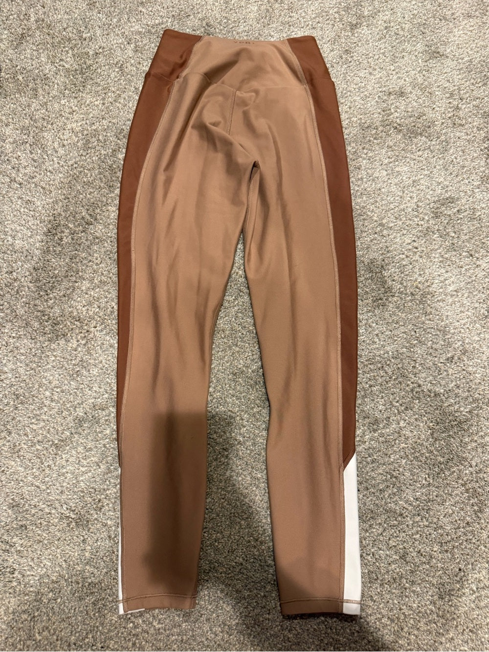 YPB Abercrombie Curve Love Colorblock Leggings Brown White S GT-0262