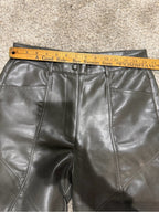 Wilfred Faux Leather Straight Leg Pants Charcoal green Gray Size 8 GT-0263