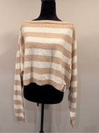 We The Free Ivory Combo Striped Cropped Sweater S NWT Wool Blend GT-0265