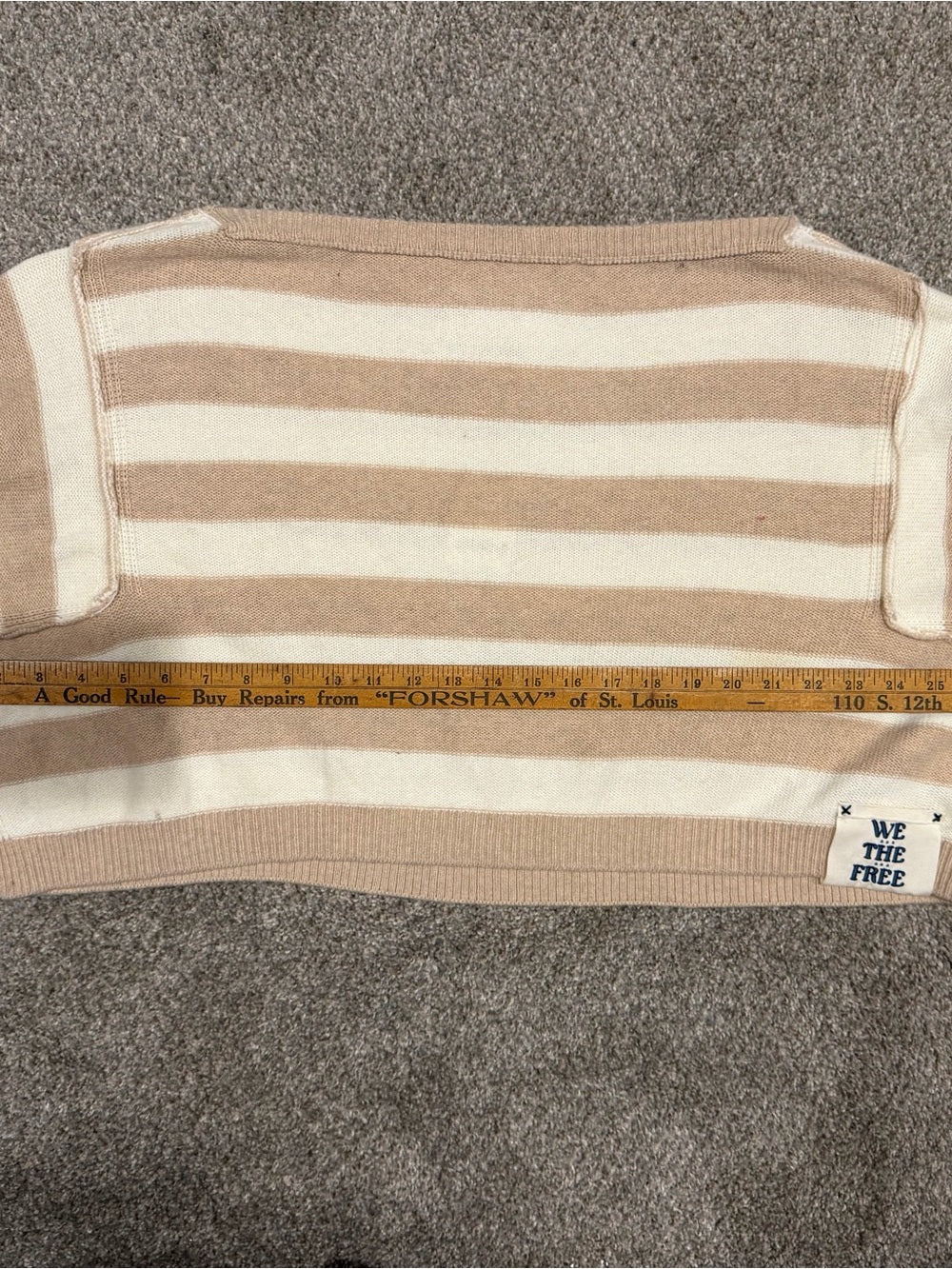 We The Free Ivory Combo Striped Cropped Sweater S NWT Wool Blend GT-0265