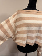 We The Free Ivory Combo Striped Cropped Sweater S NWT Wool Blend GT-0265