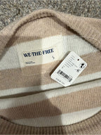 We The Free Ivory Combo Striped Cropped Sweater S NWT Wool Blend GT-0265