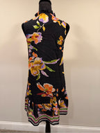 THML Black Multicolor Floral Striped Sleeveless Shift Dress XS GT-0266