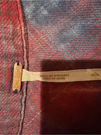 Free People Plaid Button Down Shirt Blue Red Distressed Boho S GT-0267