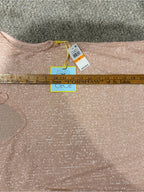 CeCe Blush Pink Sequin V-Neck Cap Sleeve Party Top S NWT GT-0268