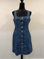 Levi’s Sleeveless Denim Mini Dress Button Front Square Neck NWT S GT-0270