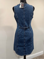 Levi’s Sleeveless Denim Mini Dress Button Front Square Neck NWT S GT-0270