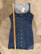 Levi’s Sleeveless Denim Mini Dress Button Front Square Neck NWT S GT-0270