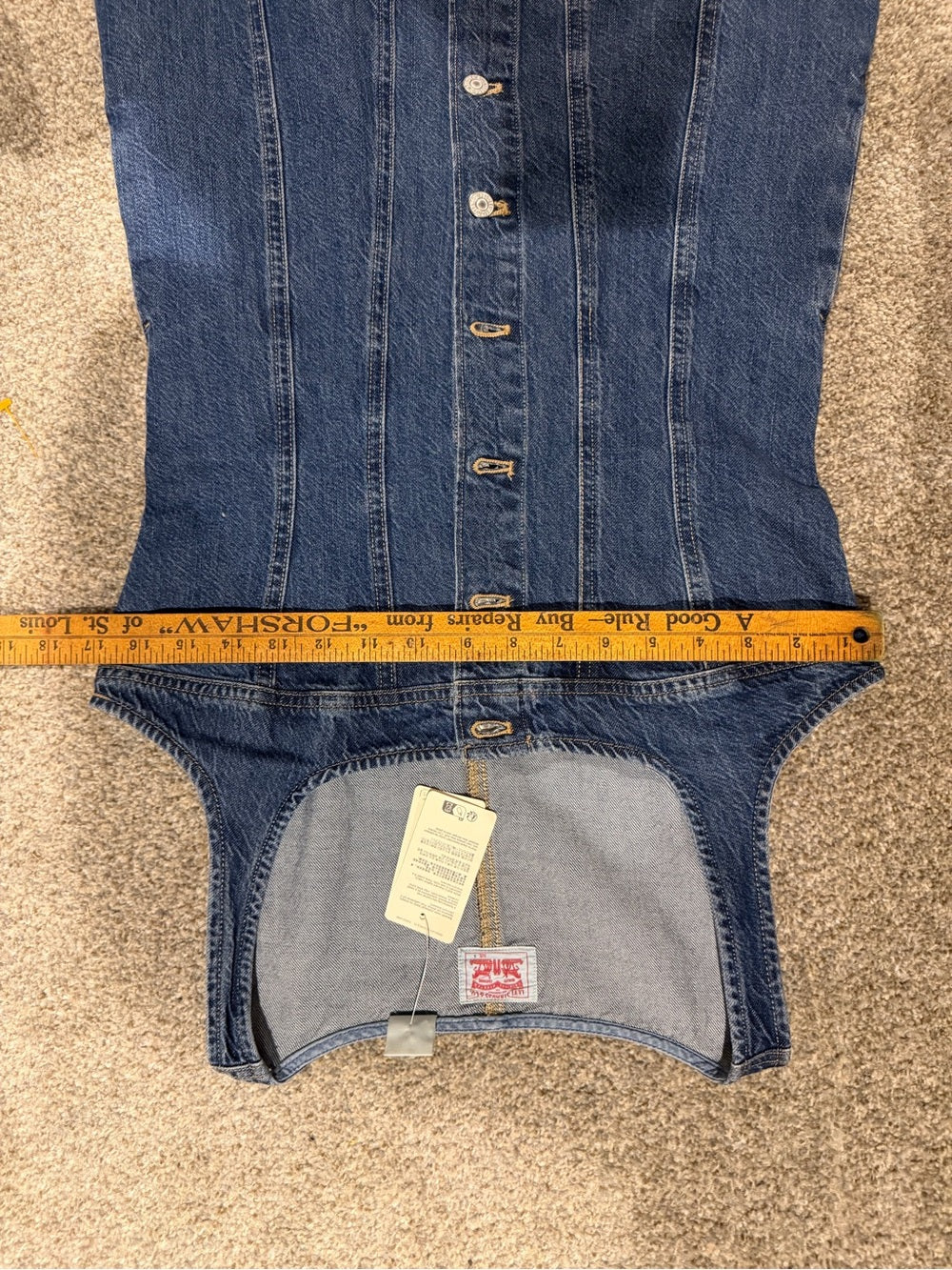 Levi’s Sleeveless Denim Mini Dress Button Front Square Neck NWT S GT-0270
