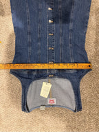 Levi’s Sleeveless Denim Mini Dress Button Front Square Neck NWT S GT-0270